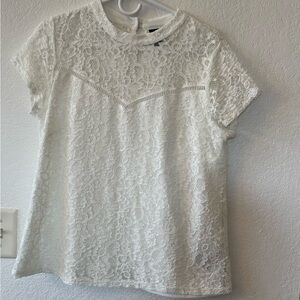 Worthington Elegant White Lace Blouse